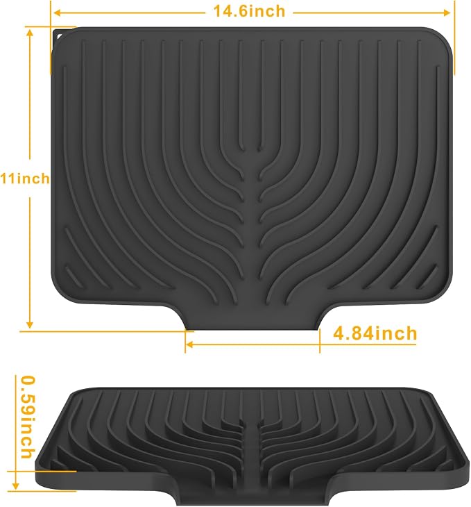 Silicone Drying Mat for Kitchen Counter, Dish Drying Rack Matt - Image 2