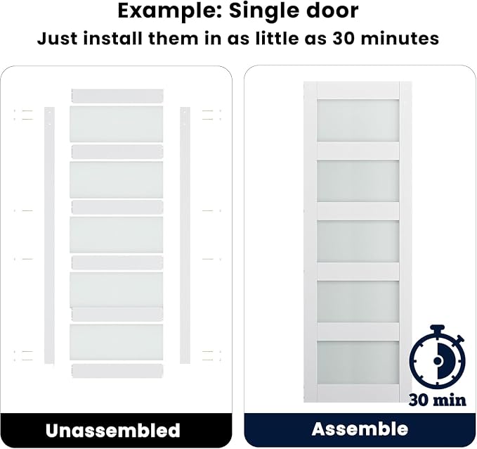 SmartStandard 42 x 84 in Glass Barn Door - Image 3