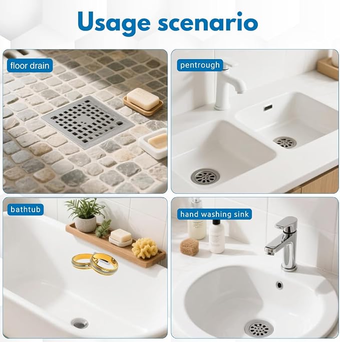 50 Pack Premium Disposable Shower Drain Hair Catcher Stickers – Waterproof Mesh - Image 3
