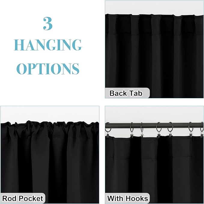 RYB HOME Blackout Curtains for Living Room, Back Tab & Rod Pocket Top - Image 6