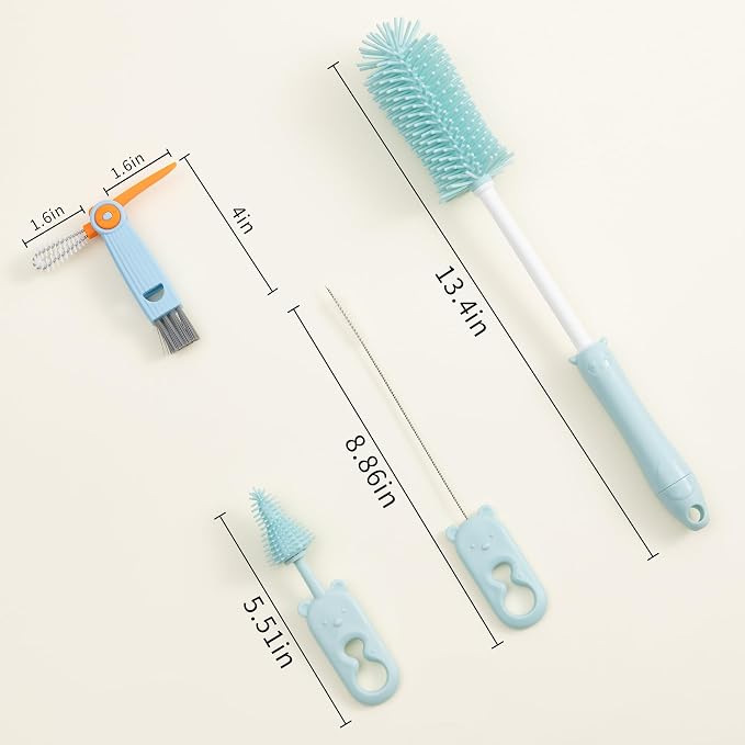 Chemimoso Silicone Bottle Cleaning Brush, 13.4in Long Handle Water Cup Bottles - Image 2