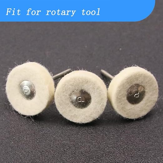 Luo ke 20 Pack Compressed Wool Felt Polishing Wheel 1/8" Mandrel Mounted Wool - Image 3