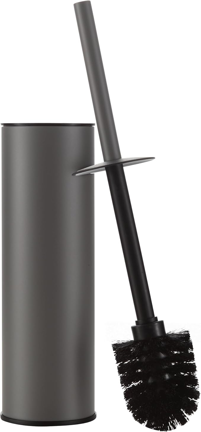 BGL Gunmetal Grey Toilet Brush and Holder, Stainless Steel Toilet Brushes by BGL