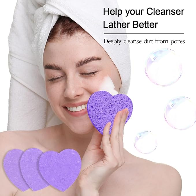 50-Count Facial Sponges Compressed, 100% Natural Cellulose Face Sponge - Image 6