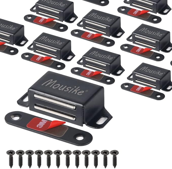 Mousike Cabinet Magnets 30lb Black Door Magnets by Mousike