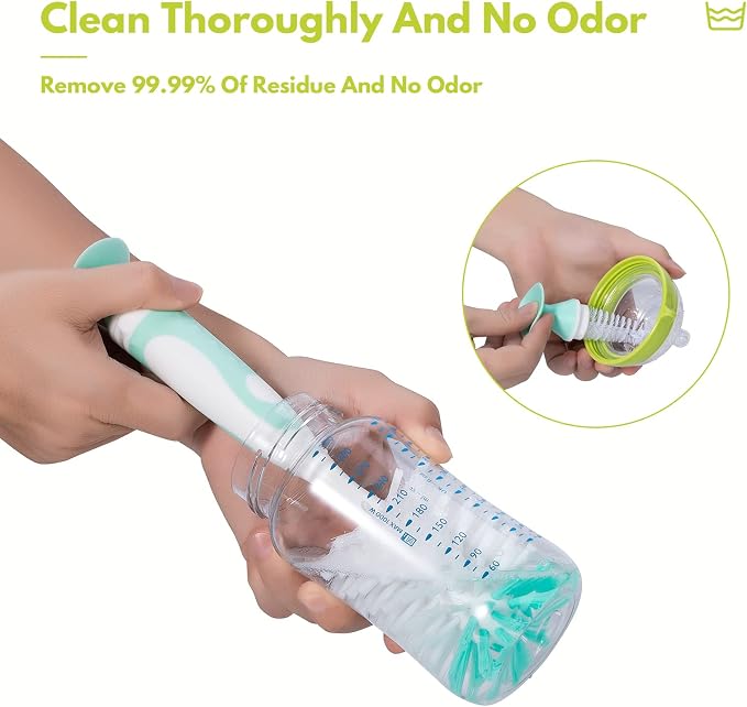 Baby Bottle Brush Set with Nipple Cleaner and Suction, 10.2" Cleaning Brush and - Image 2