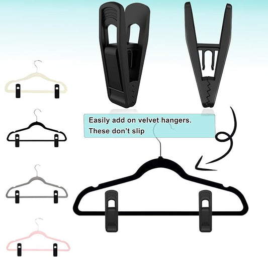 Hanger Clips Perfect for Velvet Hangers, Strong Plastic Clips Pant Skirt Hanger - Image 2