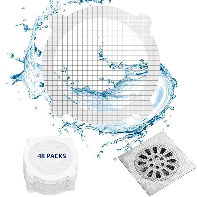 48Pack-Disposable Shower Drain Hair Catcher Mesh Stickers - Image 7