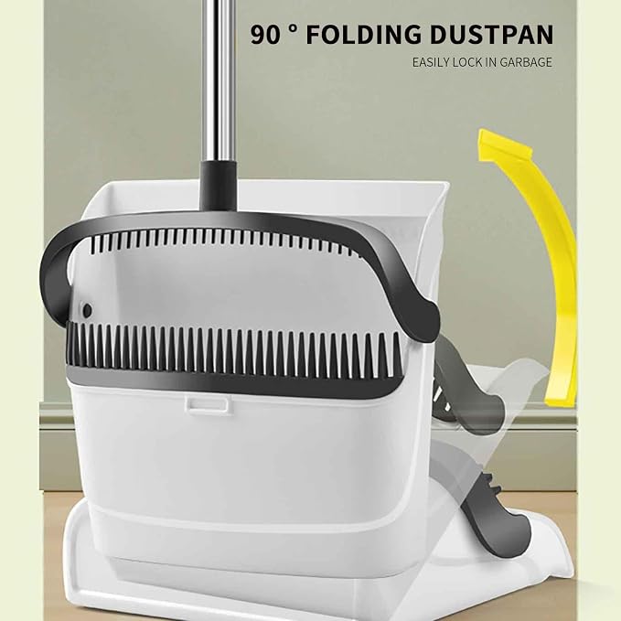 Broom and Dustpan Set Widened Thickened, Folding Dustpan - Image 5