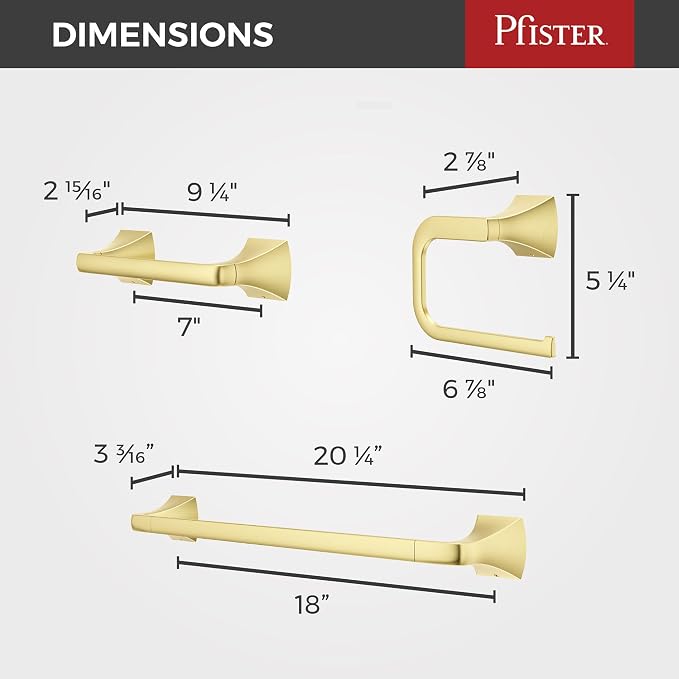 Pfister Bruxie 3-Piece Bathroom Hardware Set - Image 9
