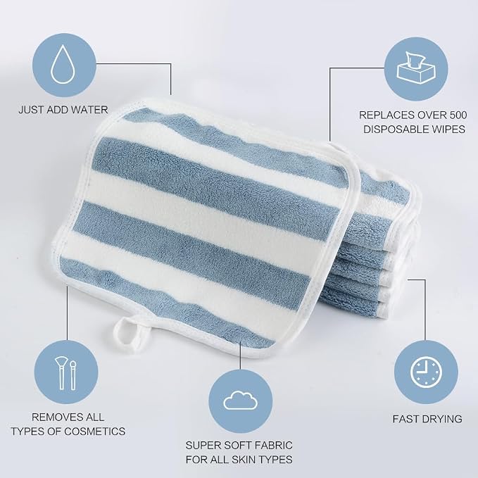 SINLAND Microfiber Facial Cloths Fast Drying Washcloth 8inch x 8inch Absorbent - Image 4