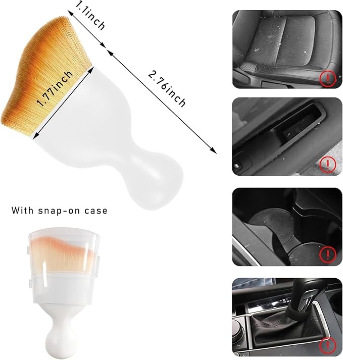 Car Interior Dust Brush, Soft Scratch Free Auto Detailing Brushes, Universal - Image 2