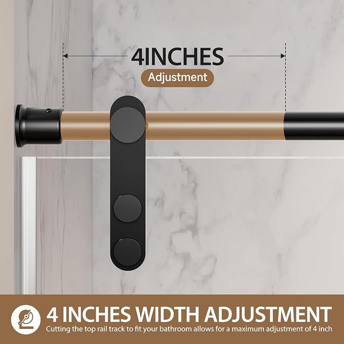 Frameless Sliding Shower Door, 44-48" W x 76" H Shower Glass Door, 5/16" - Image 8