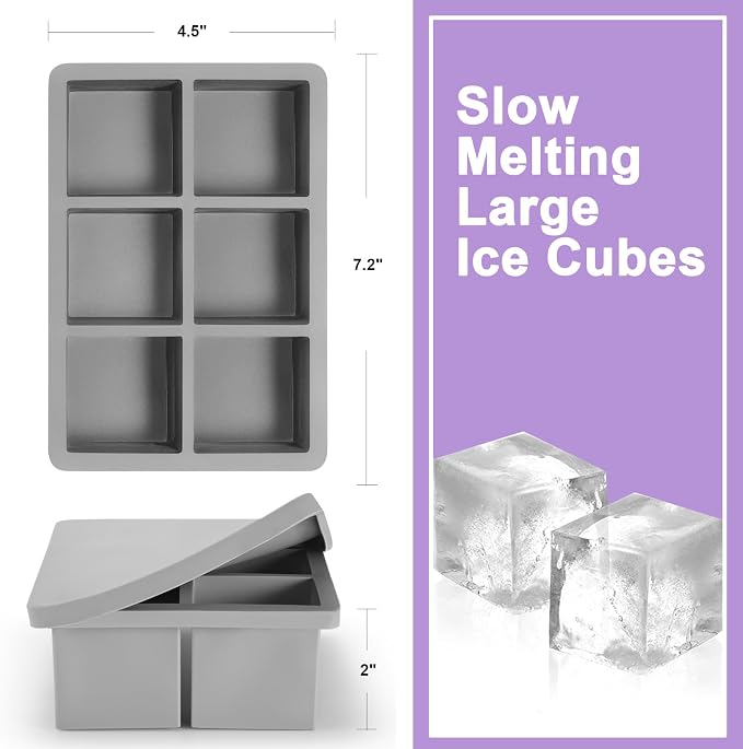 Nax Caki 3 Pack Silicone Large Ice Cube Tray - Image 4
