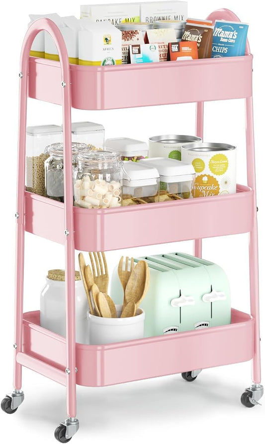 EAGMAK 3 Tier Utility Rolling Cart, Metal Storage Cart by Eagmak
