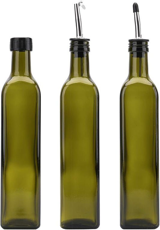 Kingrol 6 Pack 8 oz Glass Olive Oil Dispenser Bottles, Oil and Vinegar Cruets - Image 2