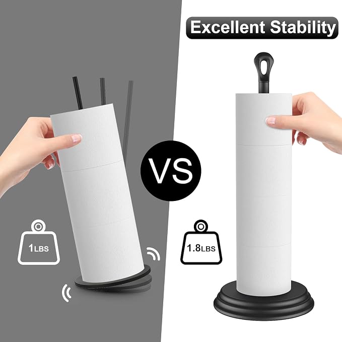 Toilet Paper Holder with Rustproof, Metal Free Standing Toilet Paper Stand - Image 3