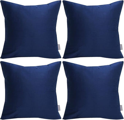 Thmyo 4-Pack 100% Cotton Comfortable Solid Decorative Throw Pillow Case Square Cushion Cover Pillowcase Sublimation Blank Pillow Covers Christmas DIY Throw Pillowcase(22x22inch/55x55cm,Midnight Blue)
