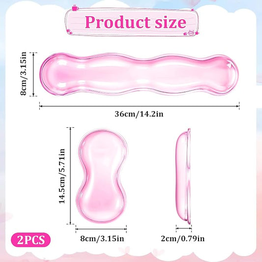 Ergonomic Gel Wrist Rest Set Anti Slip Silicone Keyboard and Mouse Pad Clear - Image 2