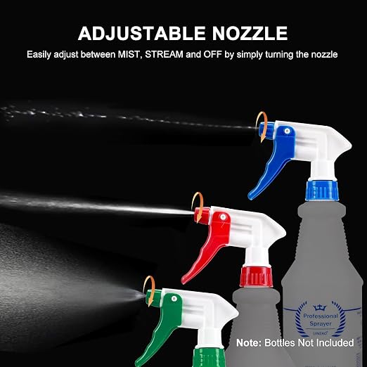 6 Pack Universal Spray Bottle Replacement Nozzle, Mist & Stream Trigger Sprayer - Image 6