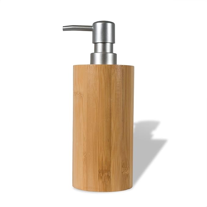 Natural Bamboo Liquid Soap Dispenser, 10 oz by ABBINIMO