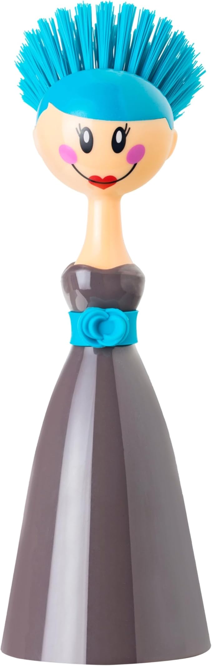 Vigar Dolls Dish Brush with Ergonomic Handle and Dress-Shaped Brush Holder by VIGAR