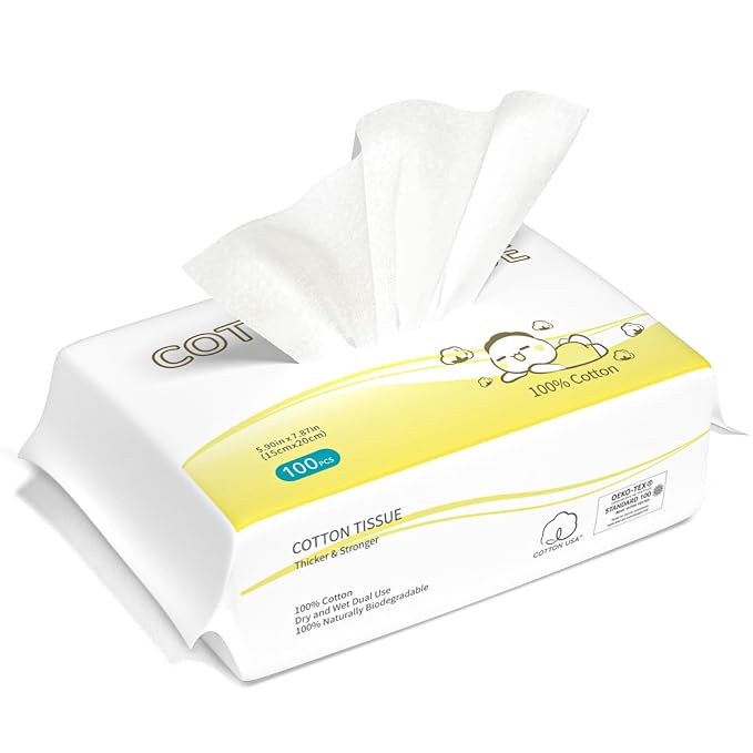 Winner 100% Cotton Dry Wipes, USDA Certified Baby Wipes, Soft & Gentle by Winner