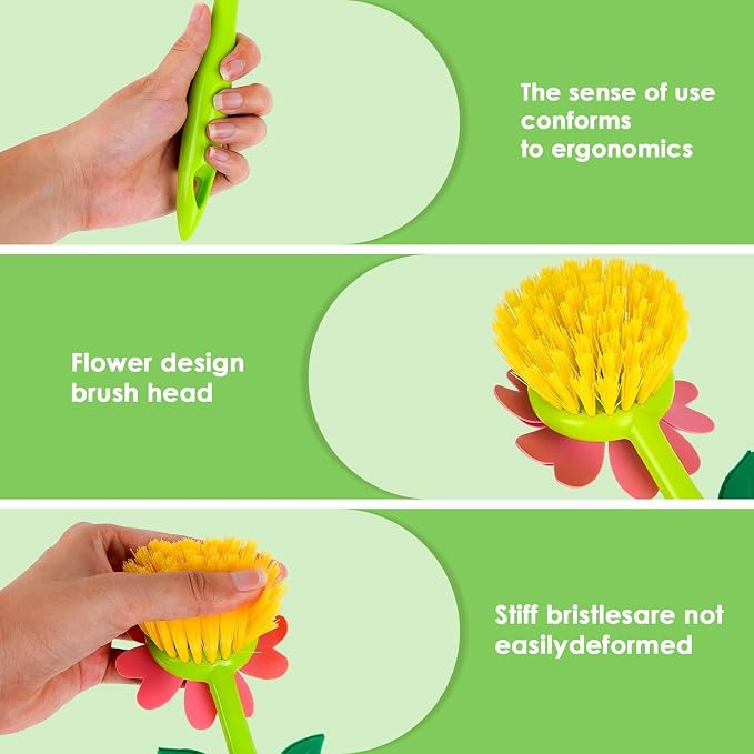 Long Handle Vegetable and Fruit Brush, Florganic Dish Brush - Image 3