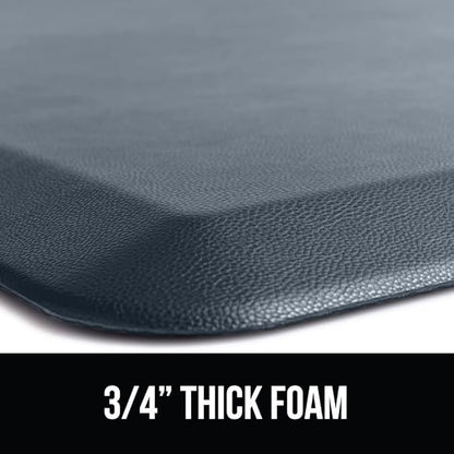 GORILLA GRIP Comfortable Cushioned Kitchen Mats for Floor, 48x20, Waterproof and Stain Resistant Soft Top, 3/4 Inch Thick Ergonomic Standing Desk Anti Fatigue Mat, Foam Supports Ankles, Feet, Charcoal