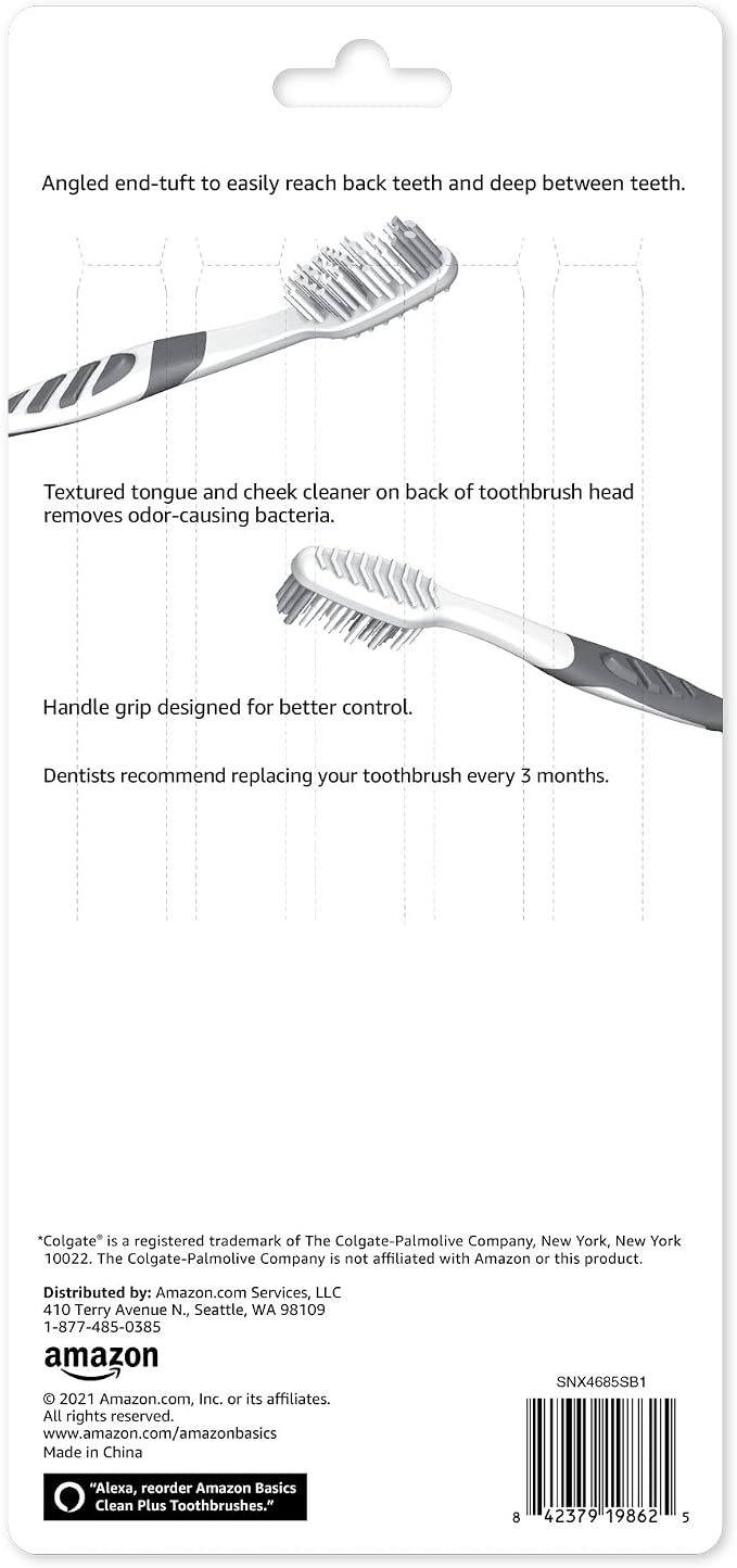 Amazon Basics Clean Plus Soft Bristle Toothbrushes - Image 2