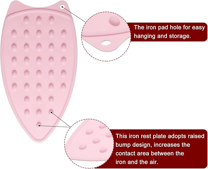 HARFINGTON 2pcs Silicone Iron Rest Pad, Pale Pink - Image 4
