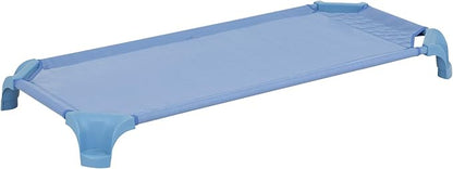 Sprogs Heavy-Duty Stackable Standard Size 52"L Daycare Cots for Kids and Toddlers, Stacking Preschool Classroom Kids Cots for Sleeping, Resting, Naptime, Pack of 12, Natural Colors