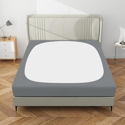 PureFit Stretchy Box Spring Cover King - Elastic Fitted Box Spring Wrap Around 4 Sides, Wrinkle & Fading Resistant Fits King and C-King Size Beds, Gray