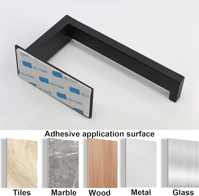 Toilet Paper Holder, Self Adhesive Tissue Holder Stainless Steel Rustproof - Image 8
