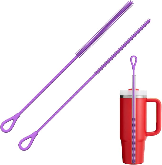 YOTIME Silicone Straw Cleaner Brush, Non-slip Handle Soft and Bendable by YOTIME