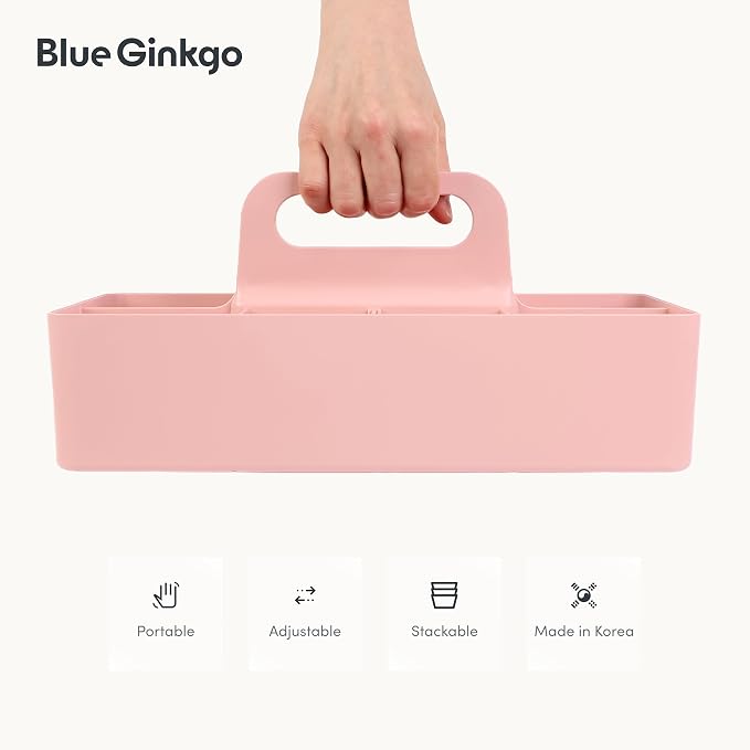 BLUE GINKGO Stackable Organizer Caddy – Korean-Made Portable Tote - Image 5