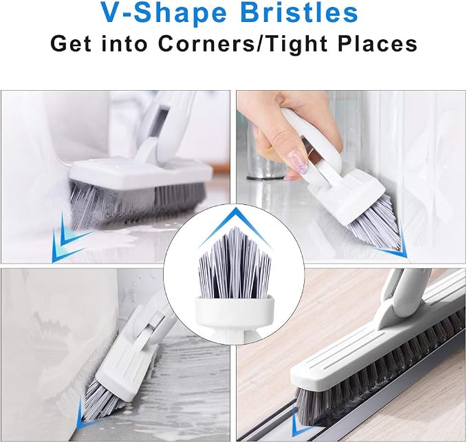 Affogato Floor Scrub Brush Bathroom Long Handle Bathtub Push Broom Shower Tile - Image 2