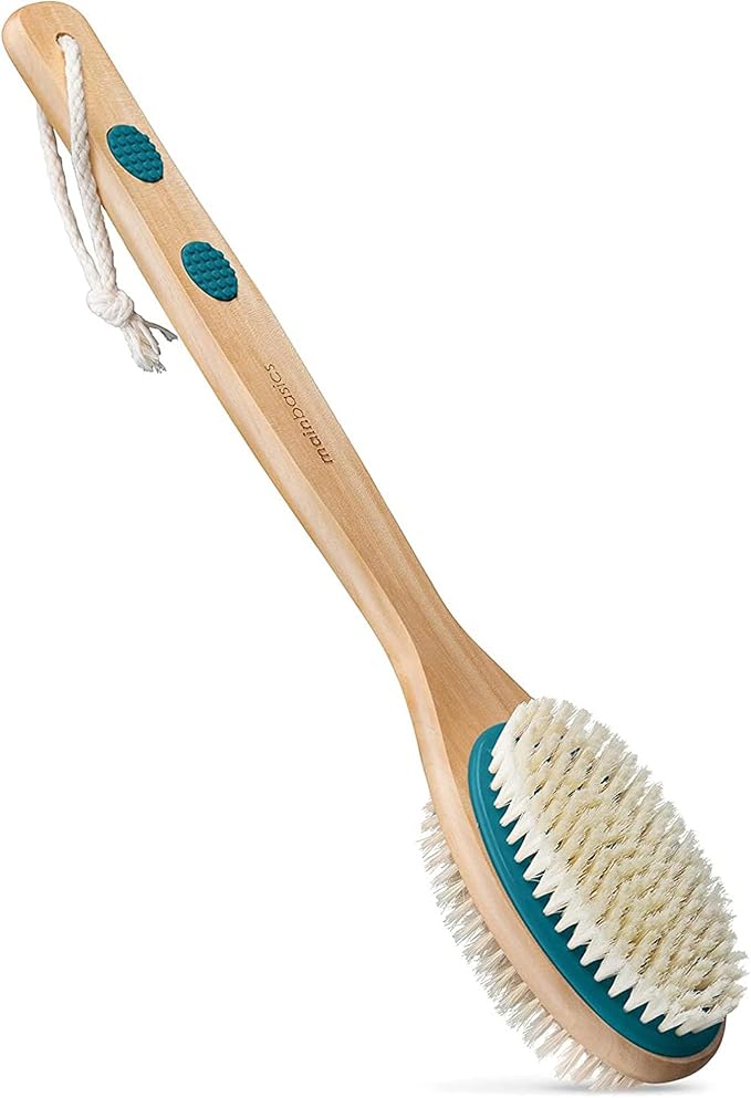 MainBasics Back Scrubber for Shower – Long Handle Dual-Sided Brush for Body by MainBasics