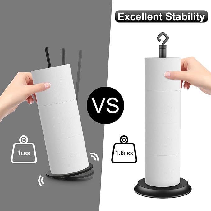 Toilet Paper Holder for Bathroom, Metal Free Standing Toilet Paper Storage - Image 3