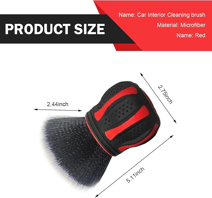 Detail Cleaning Brush with Storage Holder, Spherical Soft Bristle Dashboard Air - Image 2