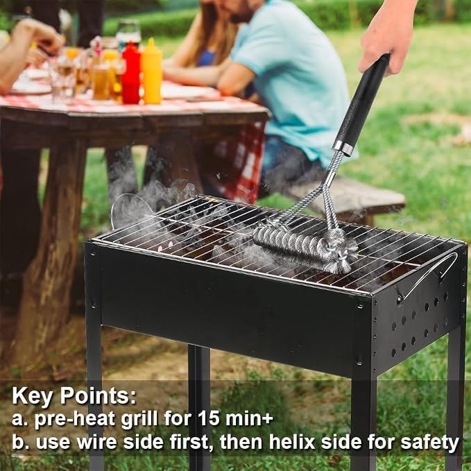 Grill Brush, BBQ Cleaner Accessories, Safe Wire Bristles Barbecue Cleaning Brush - Image 2