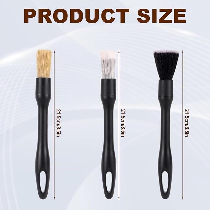 6pcs Car Detailing Brush Set, Soft Medium and Hard Bristle Automotive Cleaning - Image 2