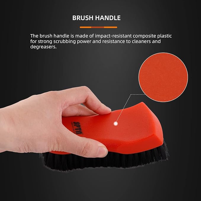 SPTA 3Pcs Car Detailing Brush Kit, Leather & Textile Interior Brush, - Image 5