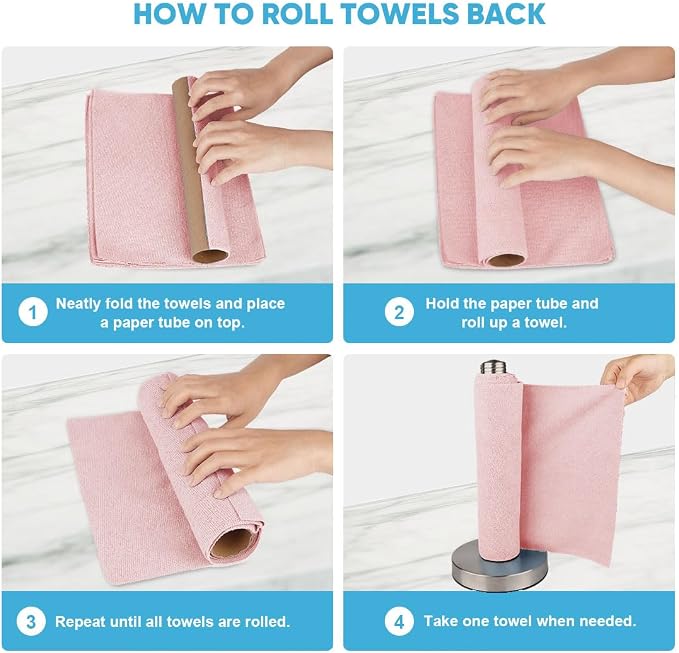 AIDEA Microfiber Cleaning Cloth 165 Sheets 3 Roll, Microfiber Towels - Image 7