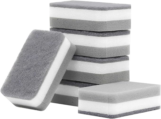 Kitchen Cleaning Sponges, 6 Pack Heavy Duty Scrub Sponges Cleans Fast by Favuit