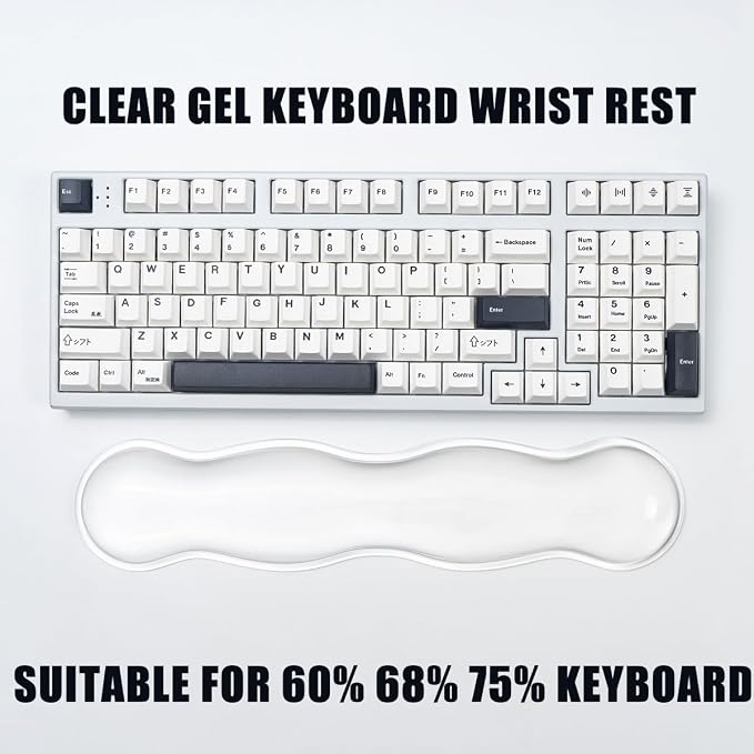Ergonomic Silicone Gel Keyboard and Mouse Wrist Rest Set – Clear Wrist Rest - Image 4
