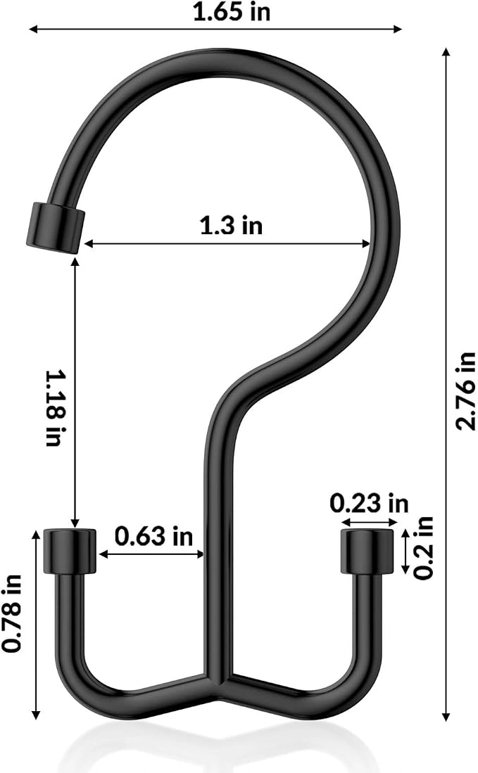 Goowin Shower Curtain Hooks, Shower Curtain Rings, Durable Rust Proof Black - Image 3