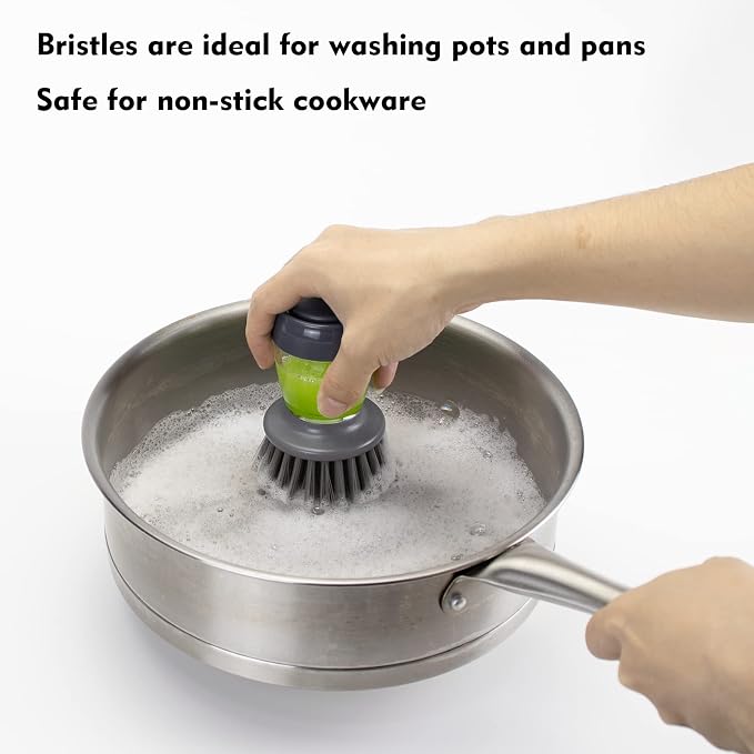 Dish Brush with Soap Dispenser, Kitchen Scrub Brush - Image 4