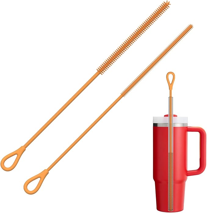 YOTIME Silicone Straw Cleaner Brush, Non-slip Handle Soft and Bendable by YOTIME