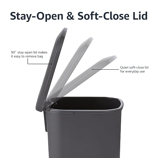 Amazon Basics Compact Plastic Bathroom Trash Can - Image 3